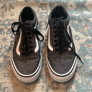 Black sparkly Vans